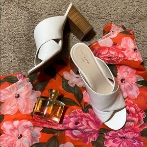 Cole Hasan heels women pump shoes white with gift